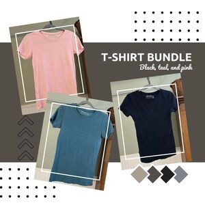 Bundle Women’s Pink, Teal, and Black Eddie Bauer T-Shirts